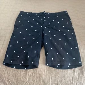 Black and white polka dot Nike golf shorts